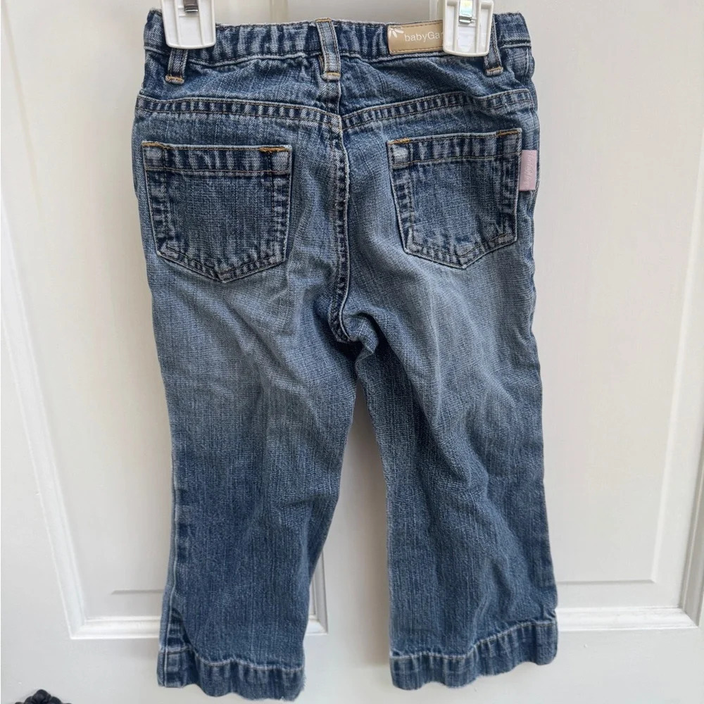 Baby Gap 3T Girls Blue Denim Flare Jeans Pants - Picture 5 of 9
